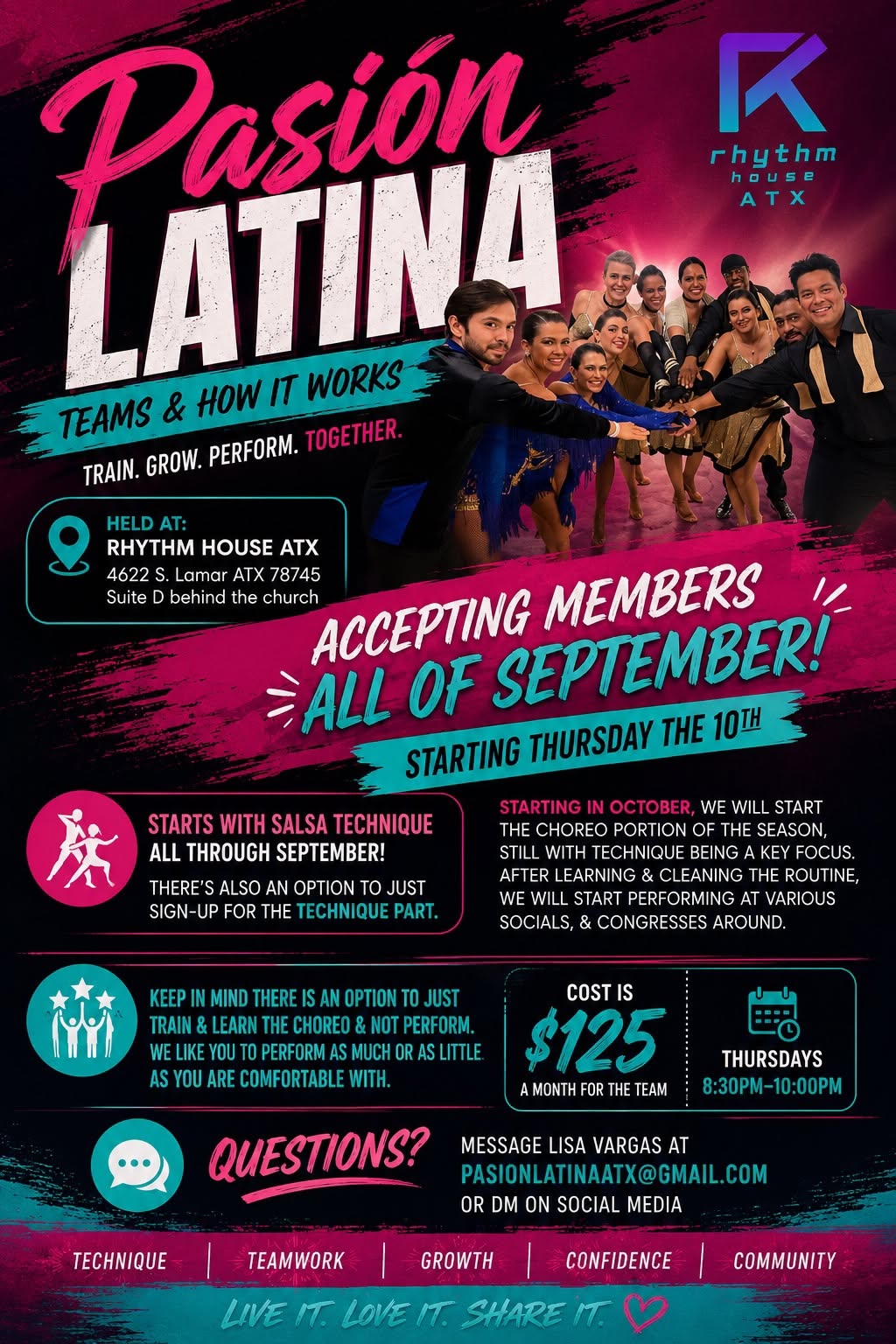 Pasión Latina Accepting New Members