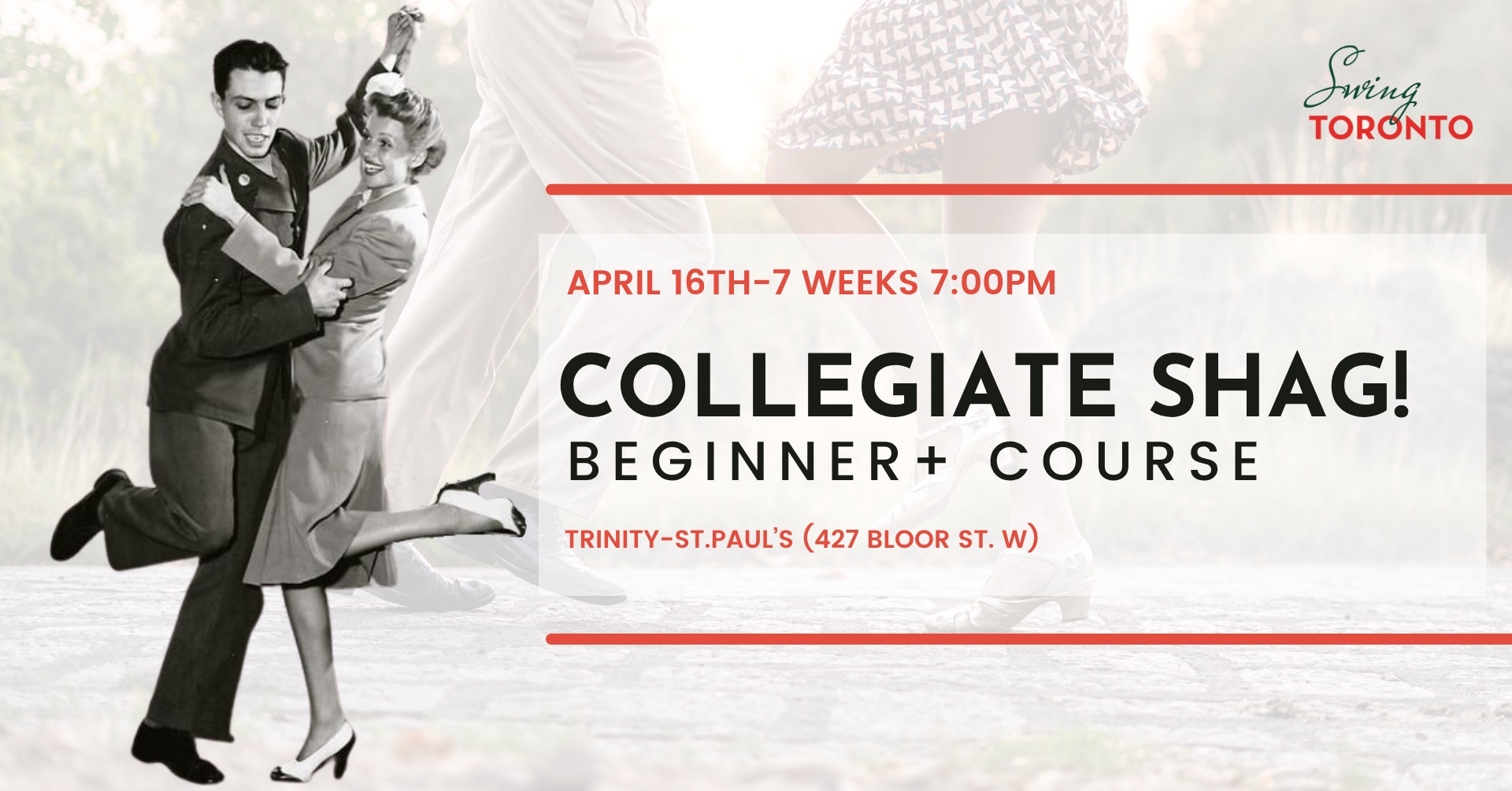 Collegiate Shag Beginner+ Course starts Thursday April 16th, Seven Weeks!