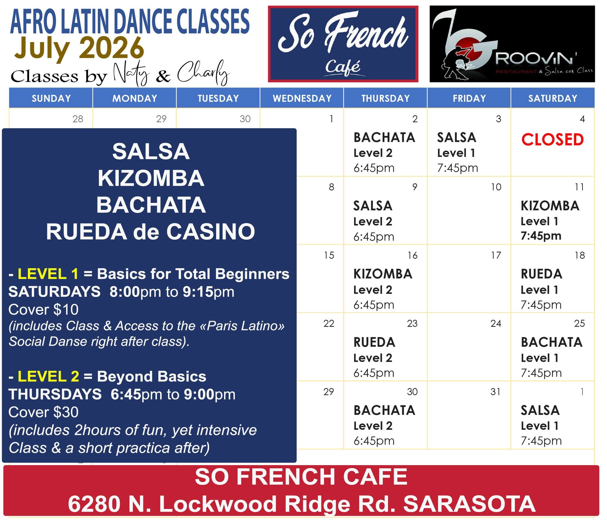 ✍️🇨🇺 CUBAN SALSA RUEDA WORKSHOP 2H Intensive class ! by Naty & Charly