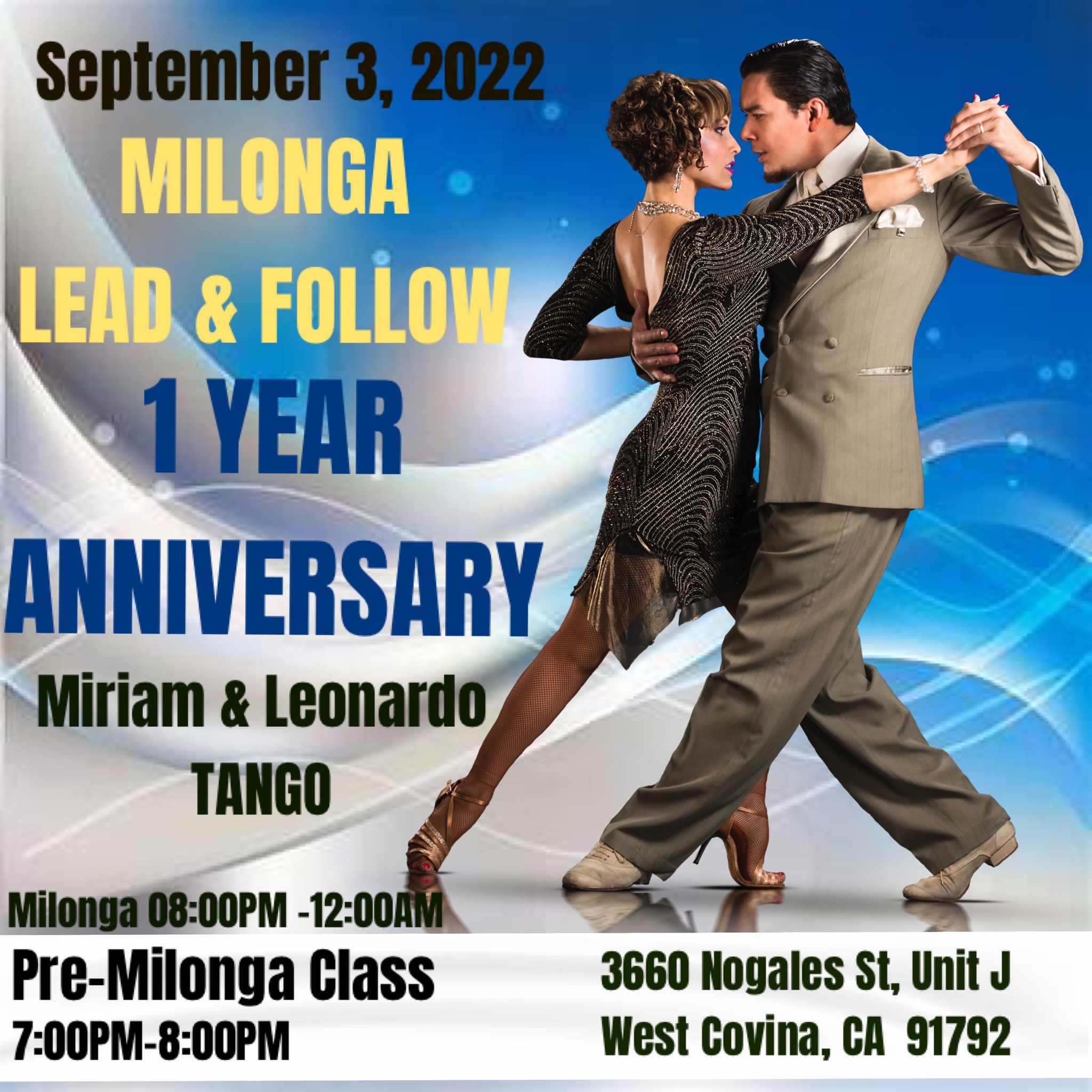 Milonga Lead & Follow Miriam & Leonardo Tango.