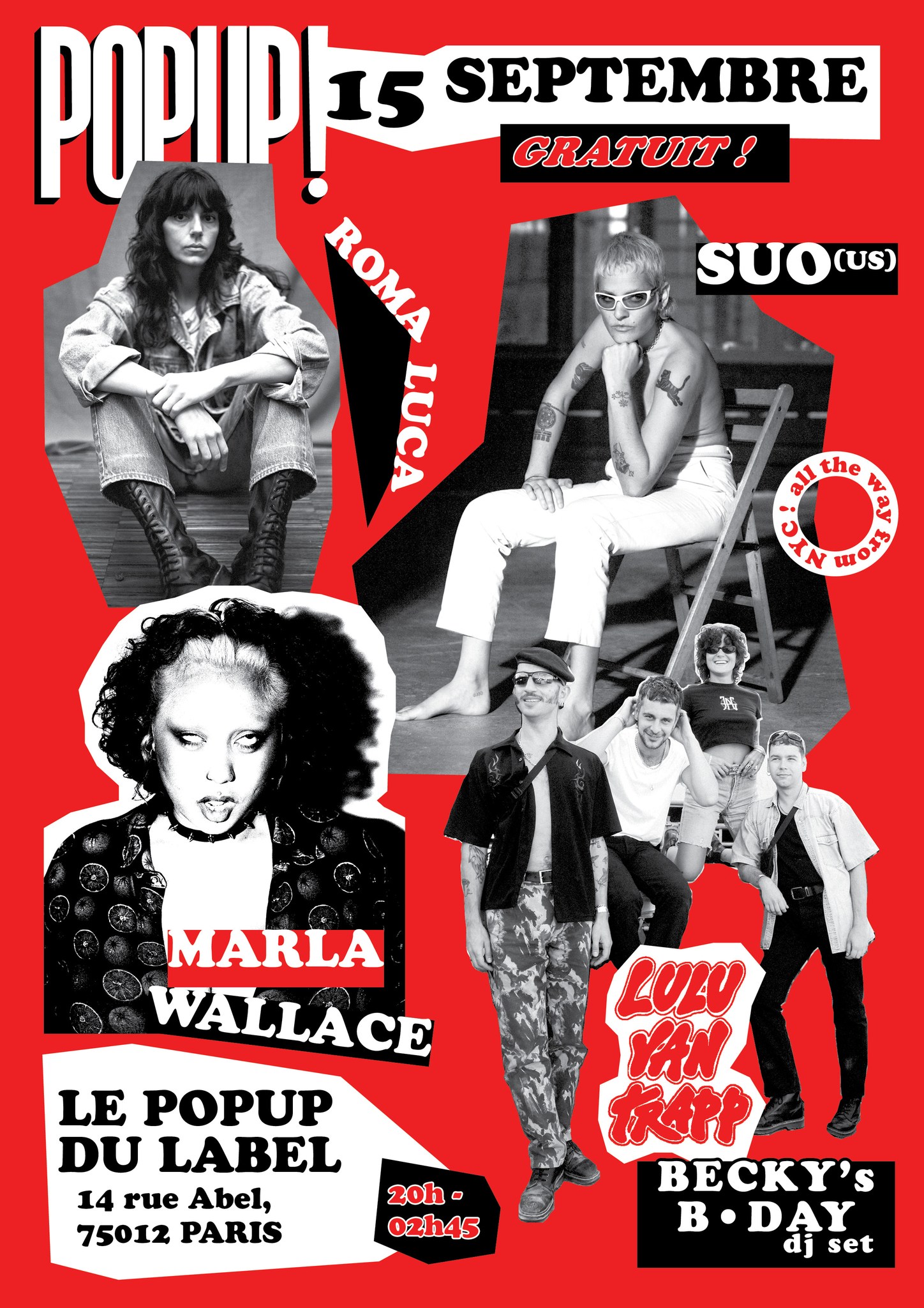 SUO (solo show) + Roma Luca + Marla Wallace + Lulu Van Trapp (DJ Set) 15.09.23