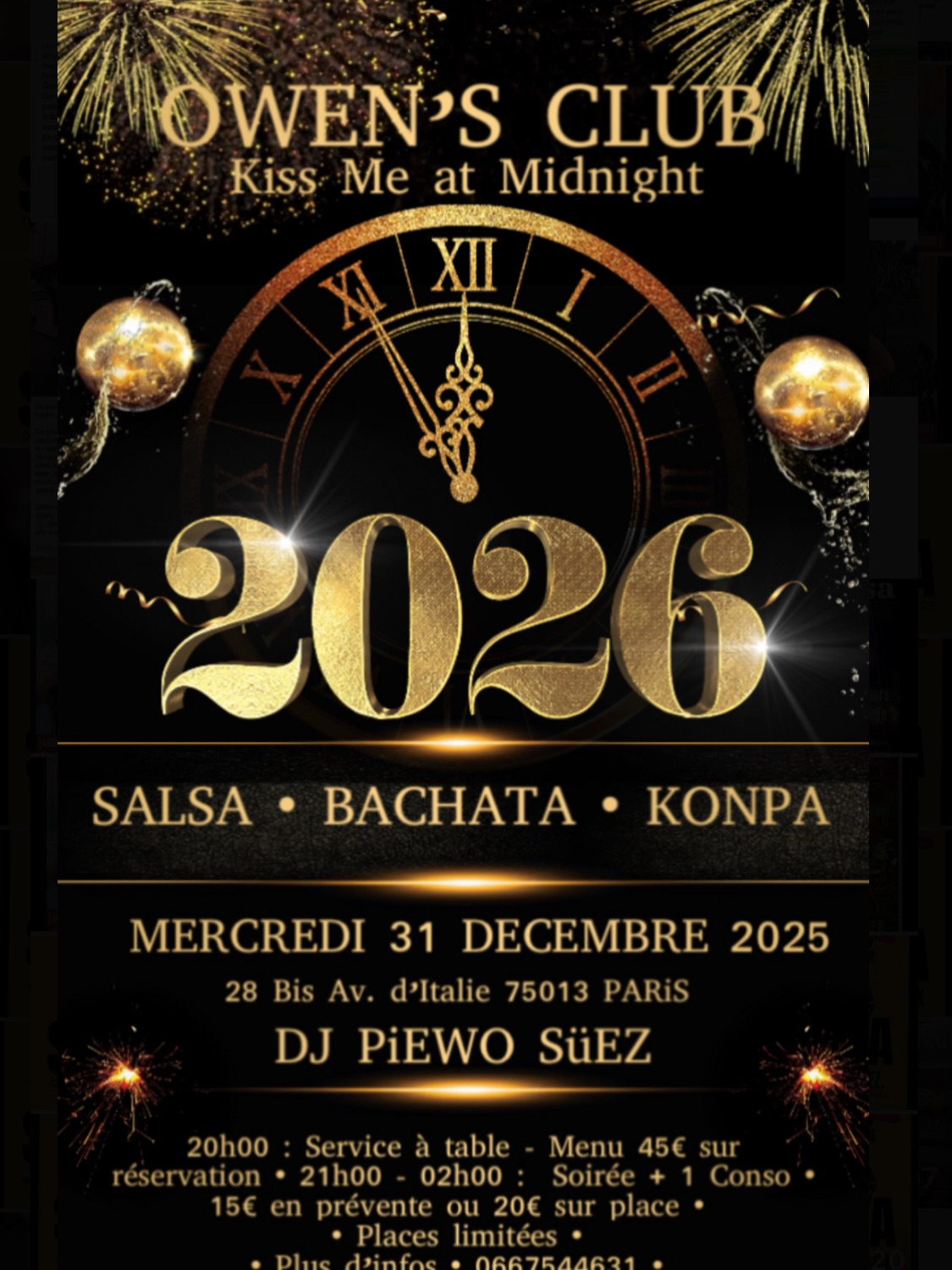 Salsa Saint Sylvestre Paris Mercredi 31 décembre 2025