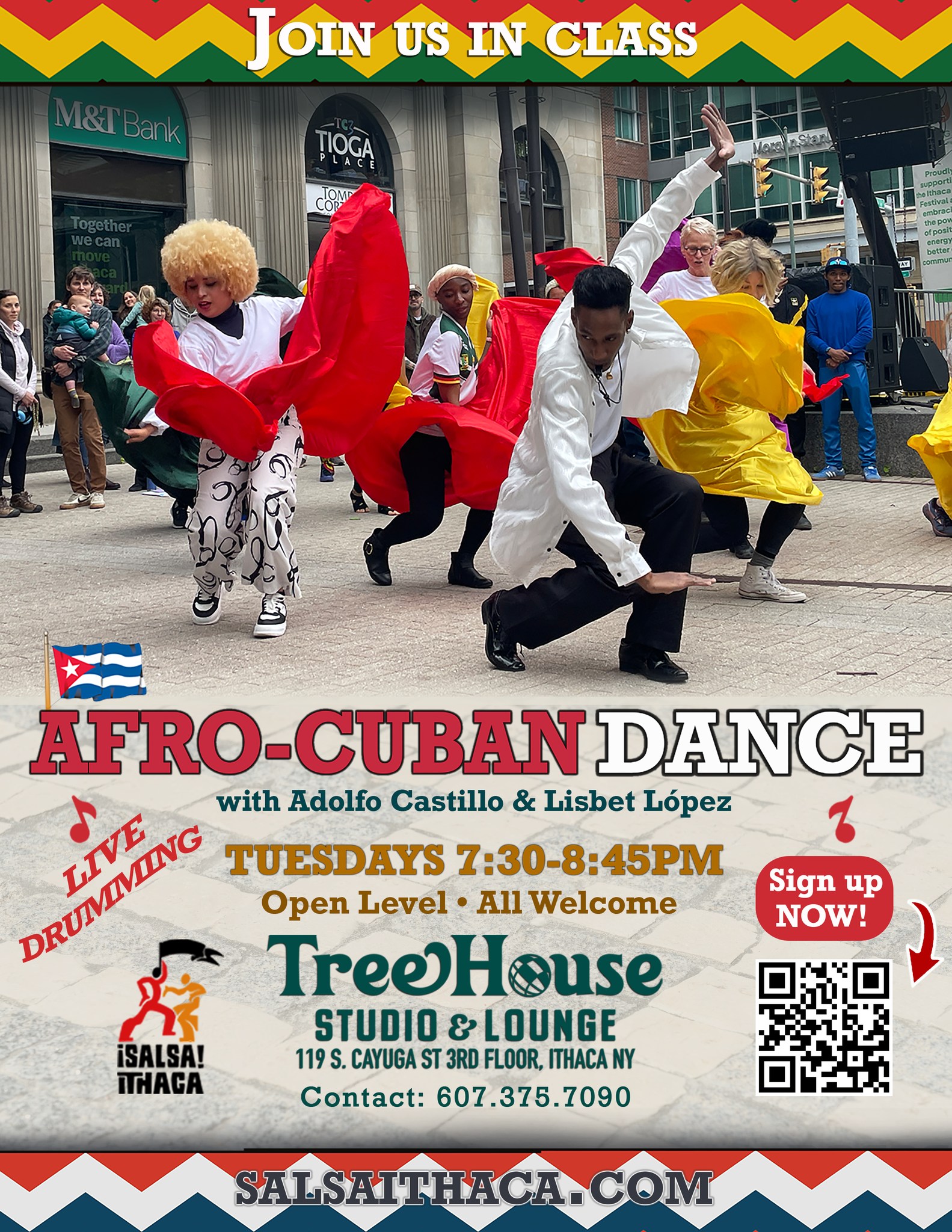 🇨🇺 AFROCUBAN DANCE CLASS with LIVE DRUMMING 🪘 DOWNTOWN ITHACA