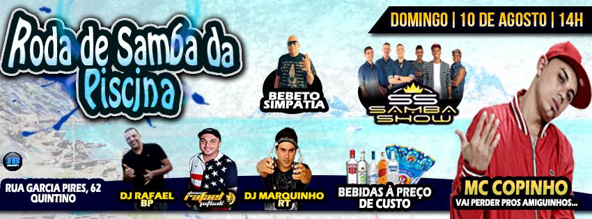 É HOJE...É HOJE LISTA AMIGA RODA DE SAMBA DA PISCINA apresenta: MC COPINHO 10-08