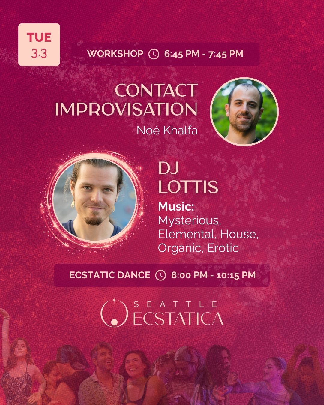Ecstatic Dance Evening ✦ DJ Lottis ➤ Workshop: Contact Improv