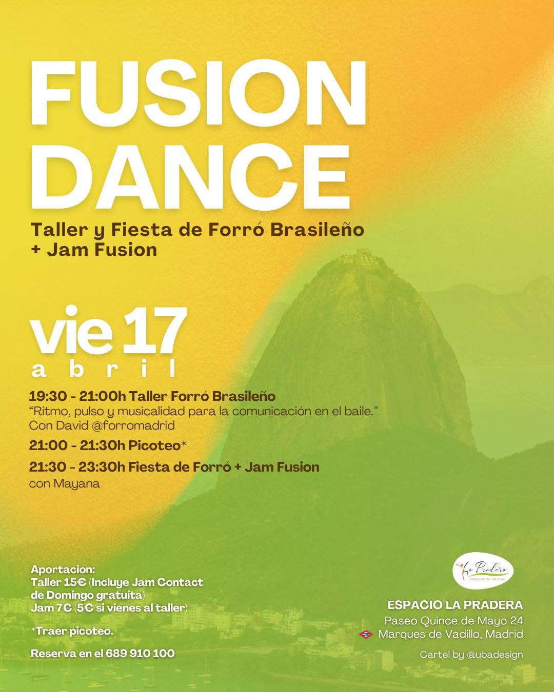 FUSION DANCE con Taller de Forró Brasileño