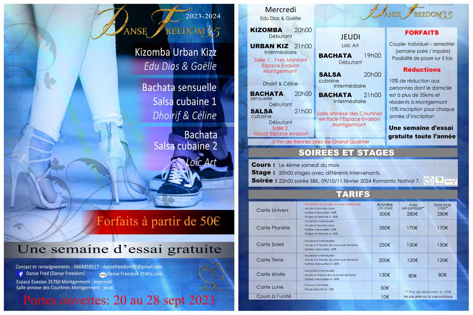 COURS DANSE FREEDOM - SAISON 7 - PORTES OUVERTS