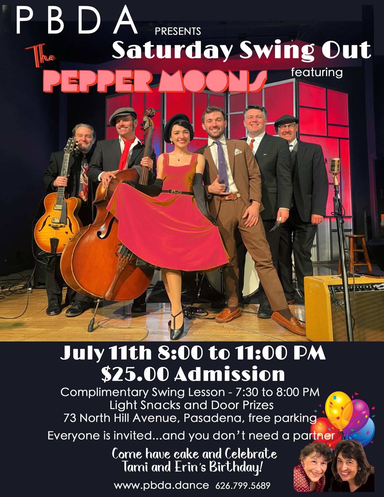 THIS SATURDAY NIGHT, JULY 11th, it's THE PEPPER MOONS at PBDA! -- COME JOIN IN ON THE FUN!