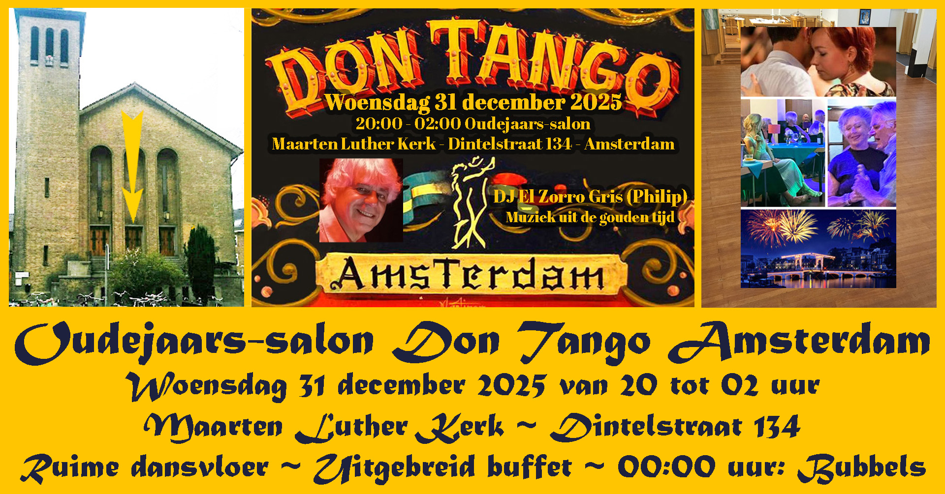 Oudejaars-salon Don Tango Amsterdam - Woensdag 31 december 2025 20h-02h