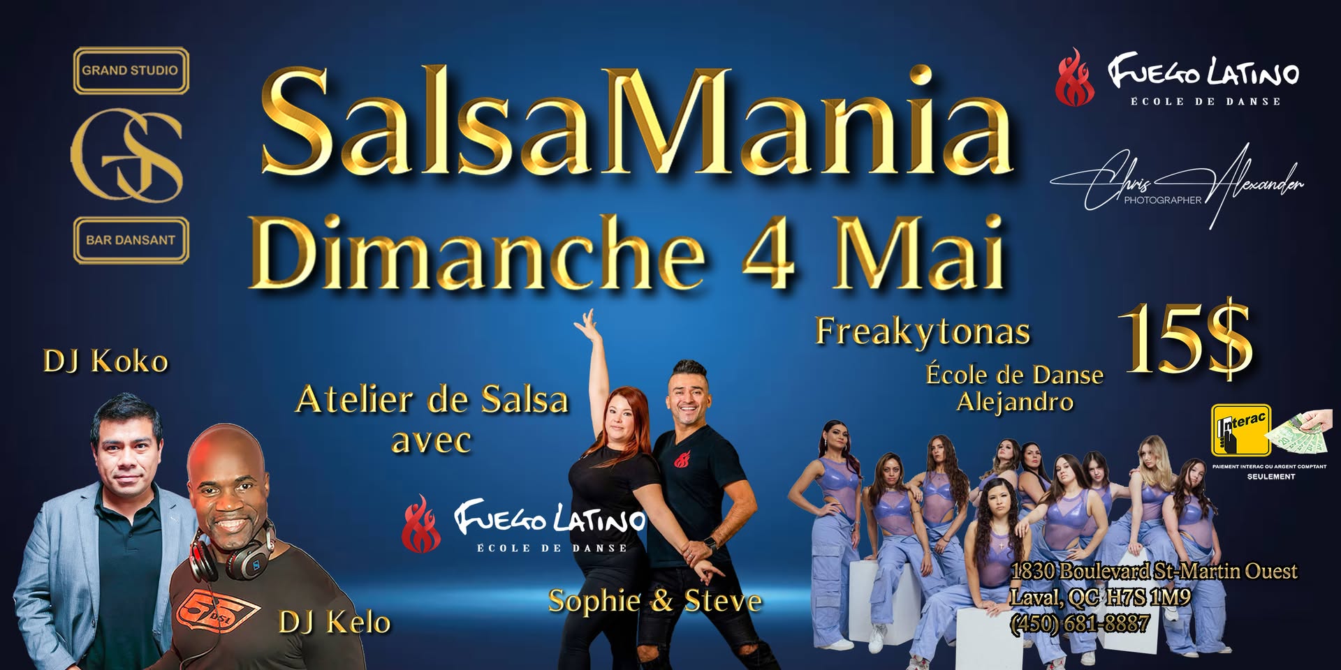 Danse Latine - Laval - SalsaMania - Dimanche 4 Mai 2025