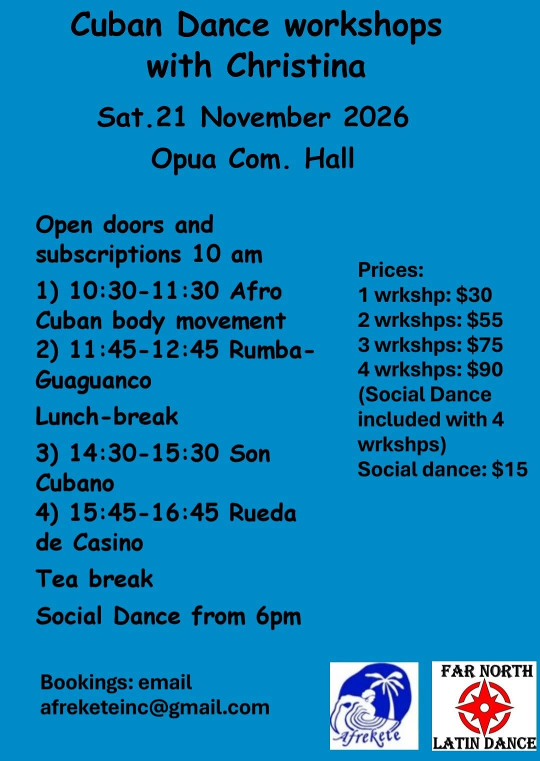 Cuban Dance workshops with Christina Monneron