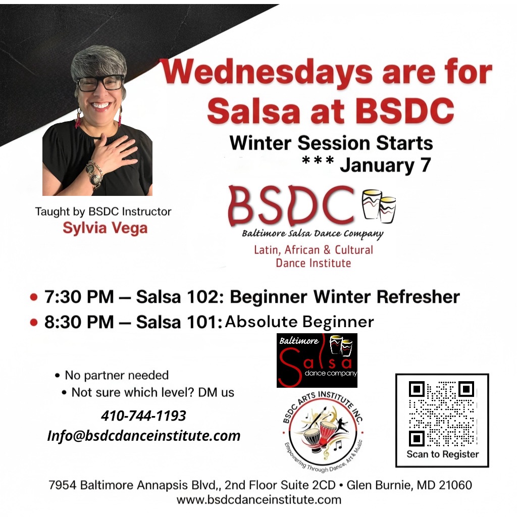 BSDC Salsa on1 Wednesdays: Salsa 101 + 102 with Sylvia V!