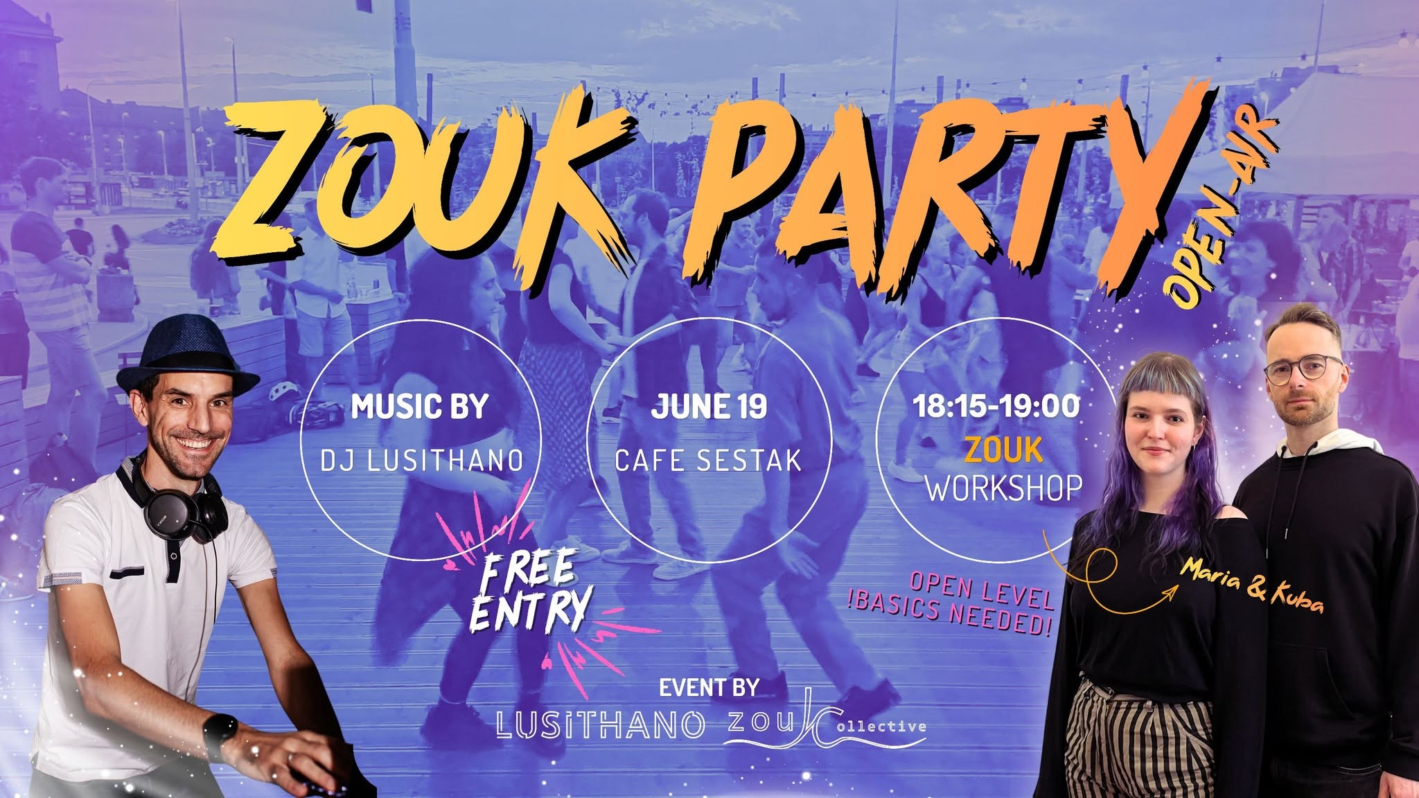 Free Zouk Party and Workshop - Brazilian Zouk - Open Air - in Cafe Sestak