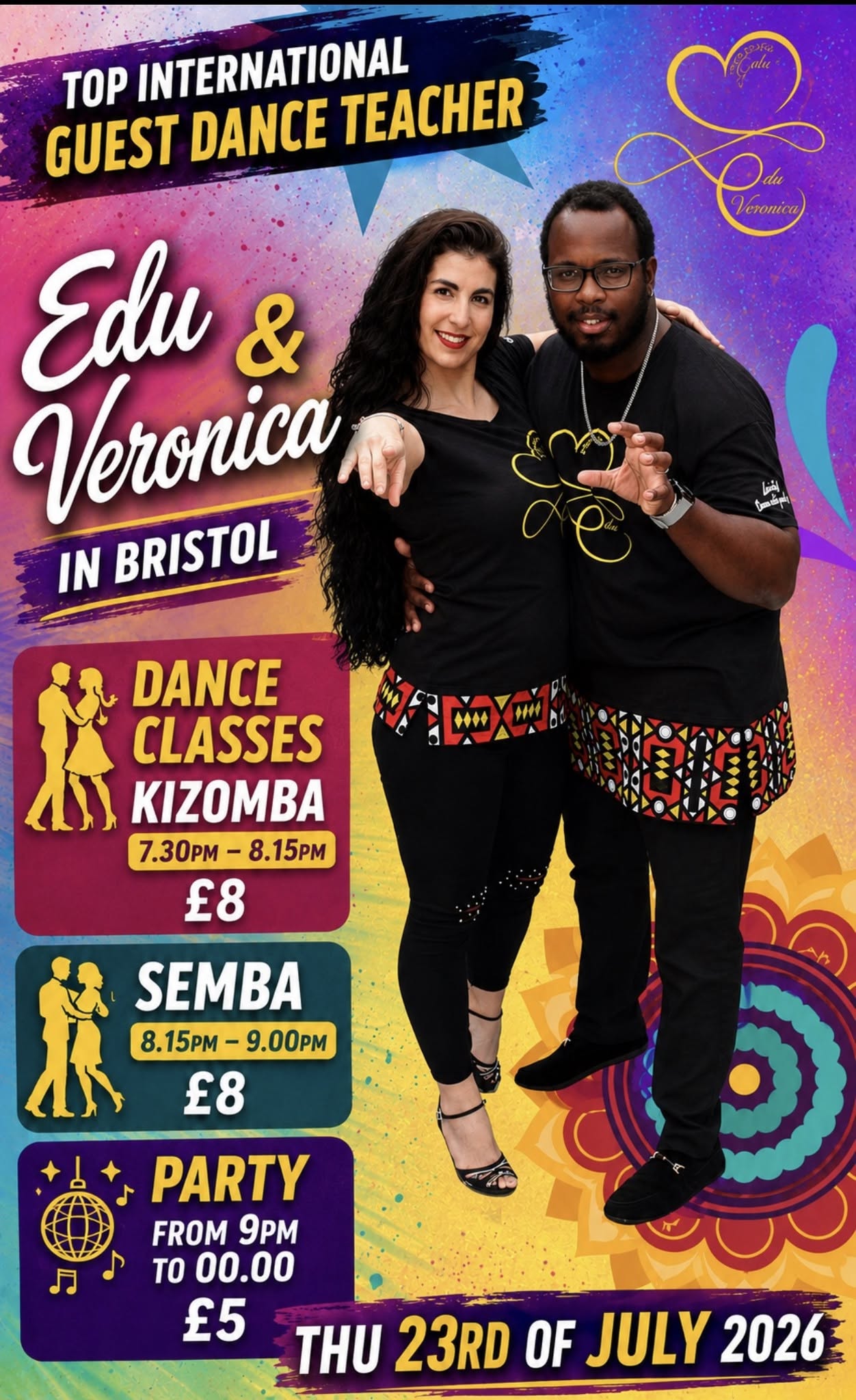 Thu 23rd July Kizomba & semba dance class plus party