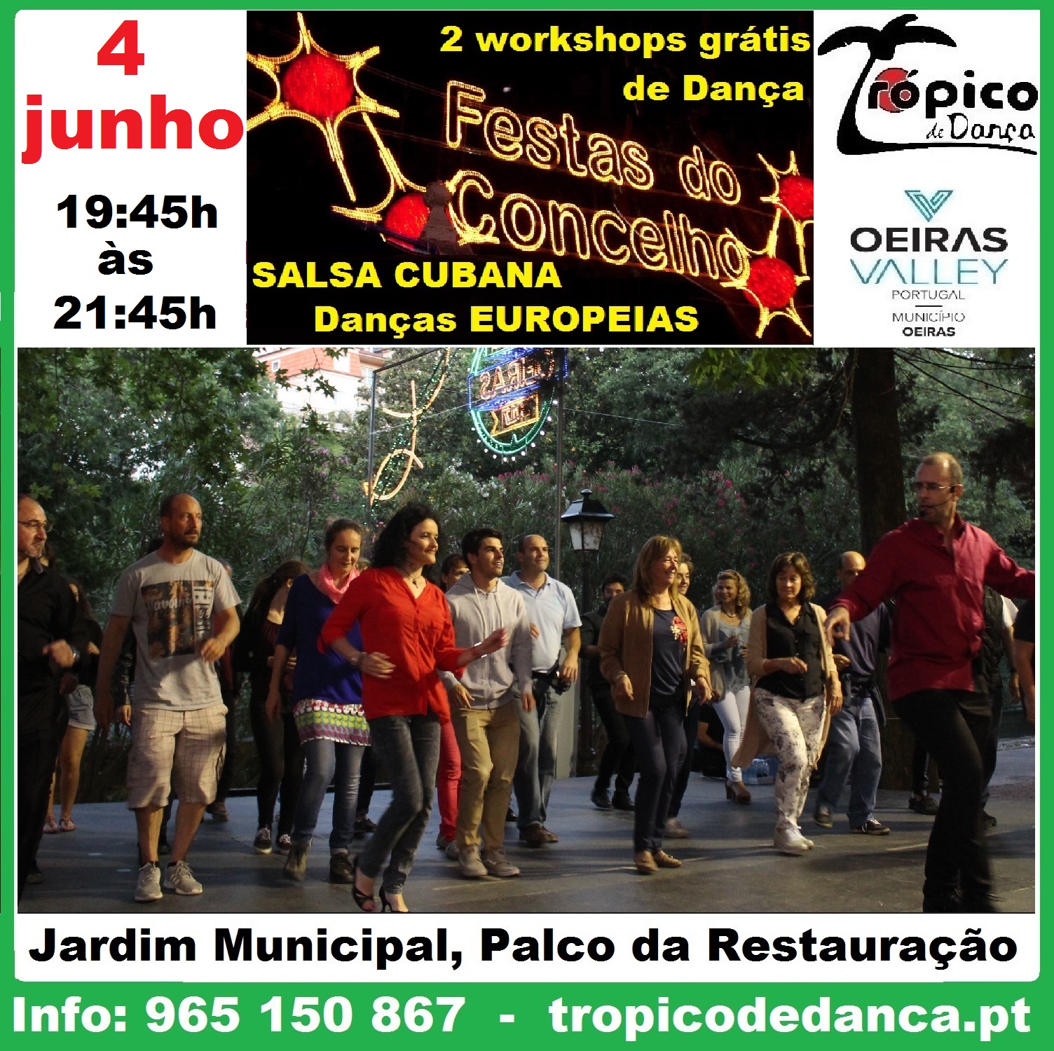 Entrada livre. 2 Workshops de Dança nas Festas do Concelho de Oeiras