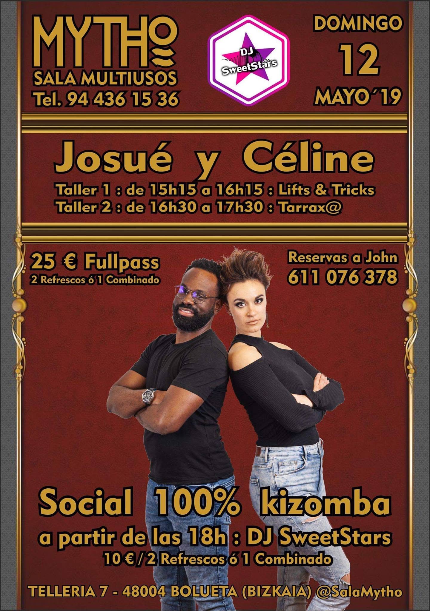 100% Kizomba en Sala Mytho (Bilbao) - Domingo 12 05 2019