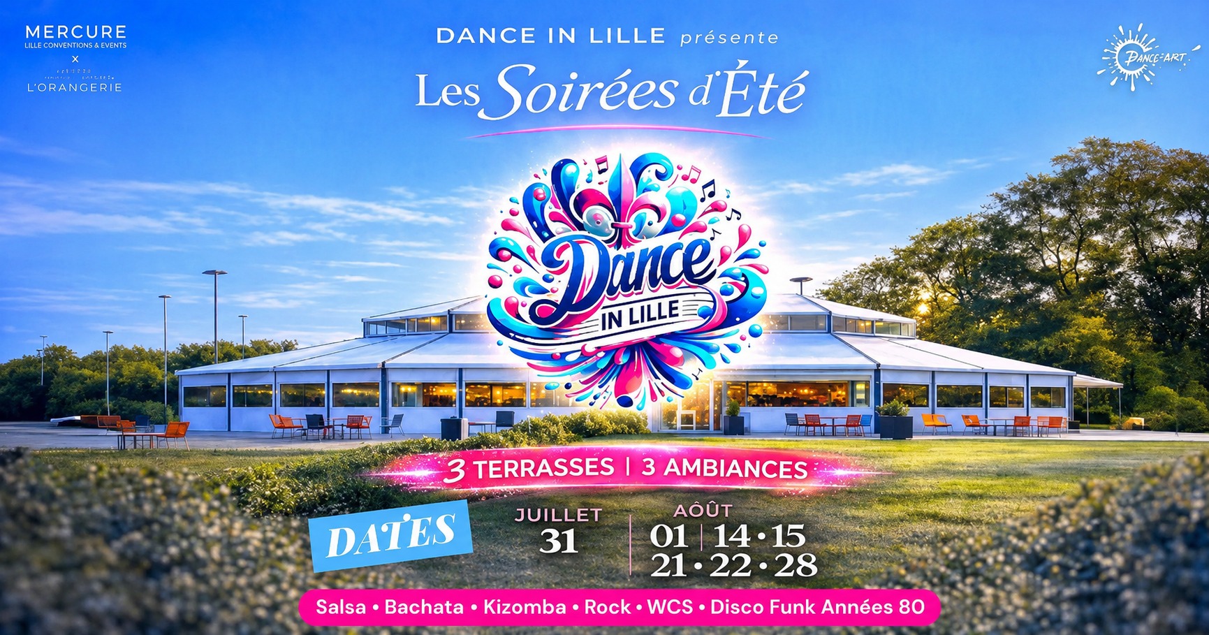 💖⚜️ 𝔻𝔸ℕℂ𝔼 𝕚𝕟 𝕃𝕀𝕃𝕃𝔼 ⚜️💖 Hôtel Mercure de Lesquin 3 Terrasses - 3 Ambiances