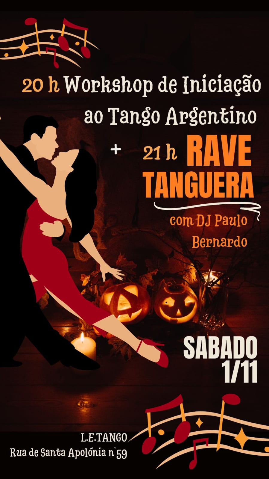 Workshop de iniciação + RAVE TANGUERA Halloween mood 🎃 👻 !!!