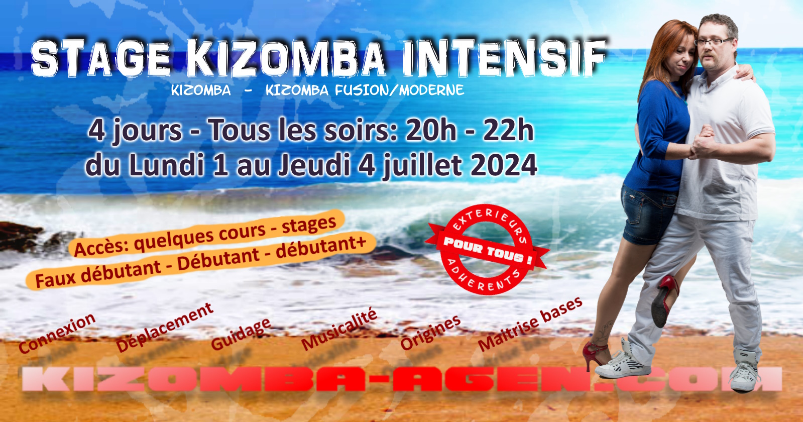 Stage Kizomba Intensif - 4 jours - Juillet 2024