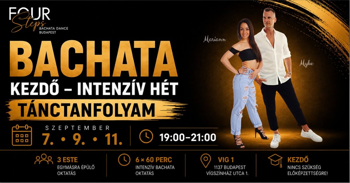 💃🕺 KEZDŐ BACHATA INTENZÍV HÉT SZEPT. 7., 9., 11.
