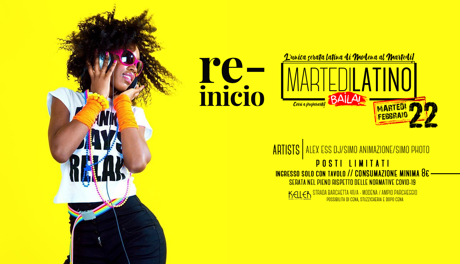 22 2 Martedì Latino al Keller - Alex Ess DJ + Simo animazione
