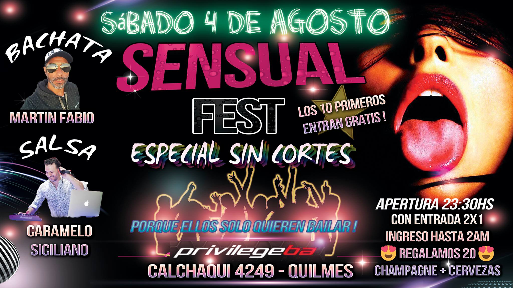 Sensual Fest Especial sin Cortes Sabado 4 de Agosto