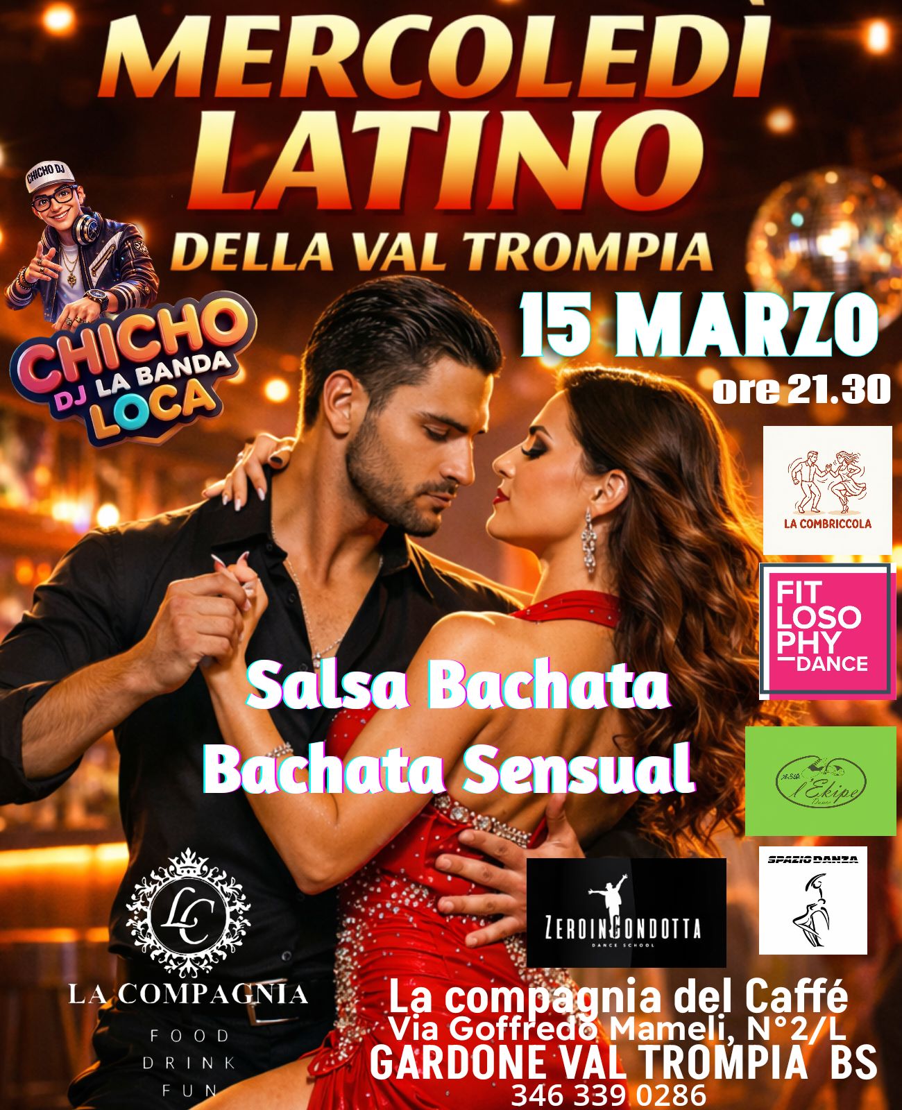 MERCOLEDÌ LATINO DELLA VAL TROMPIA LA COMPAGNIA DEL CAFFÈ GARDONE VAL TROMPIA