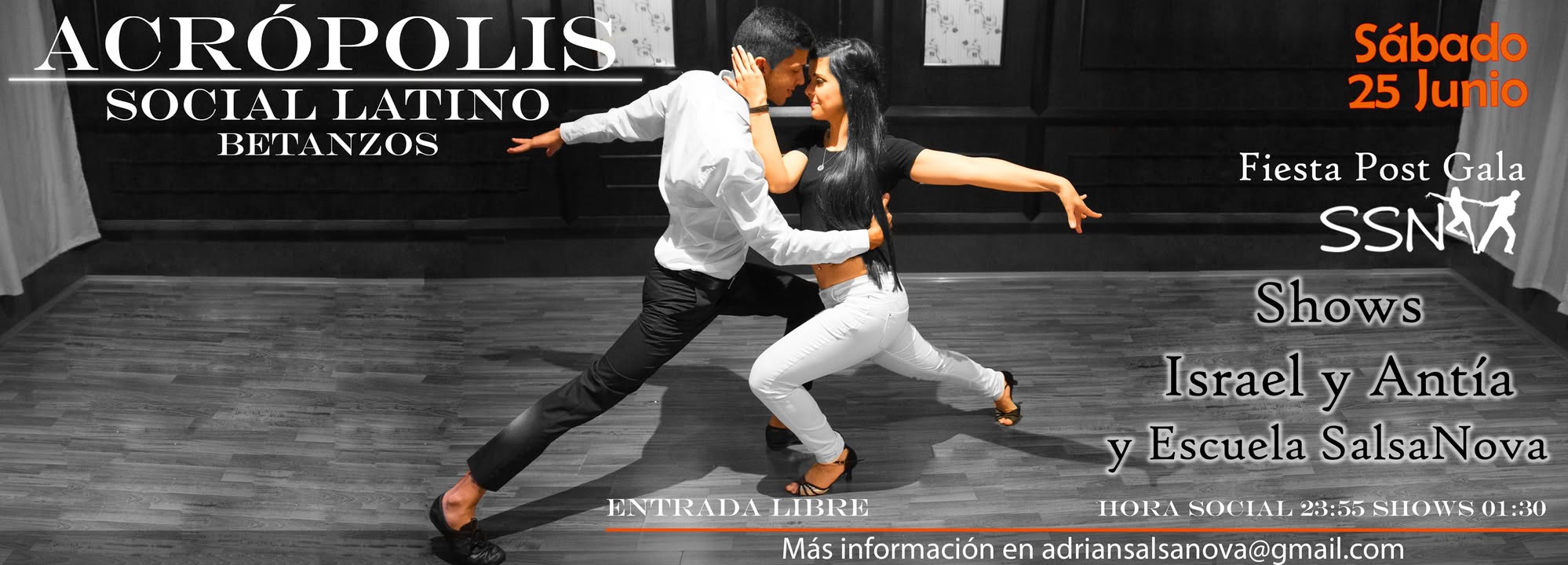 Acrópolis Social Latino: Especial Post Gala SSN. Con show de Israel y Antía, y Escuela SalsaNova.