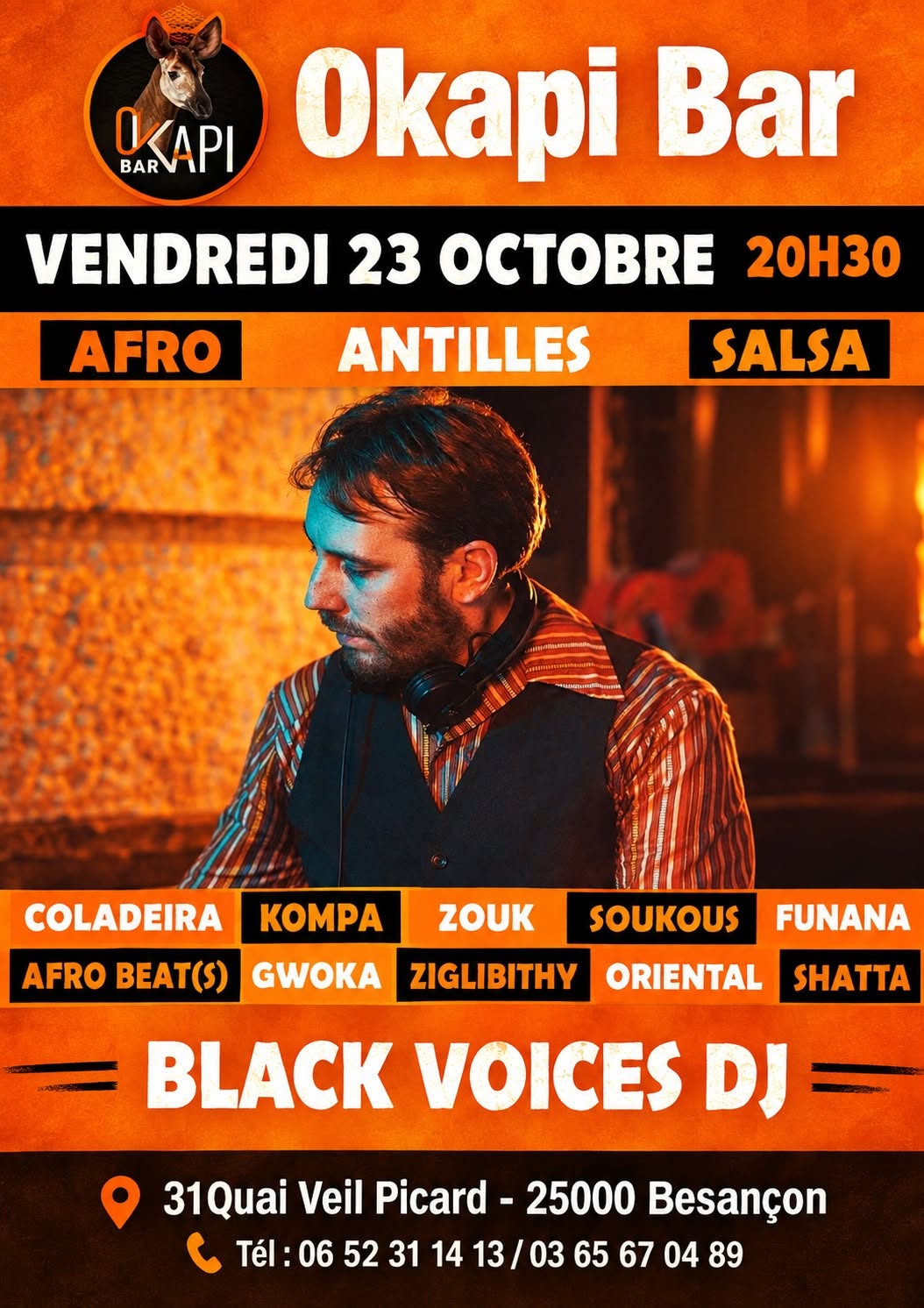 BLACK VOICES DJ AFRO SALSA ANTILLES OKAPI BAR
