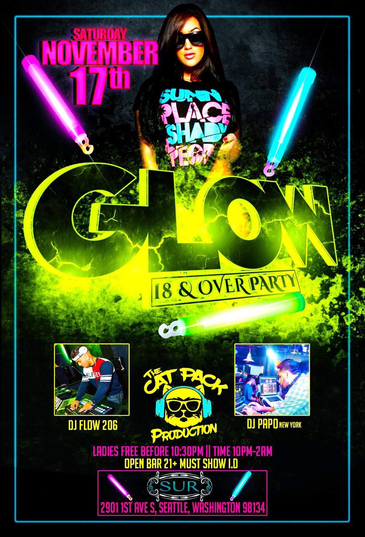 Glow 18 & Over Party at Club Sur!