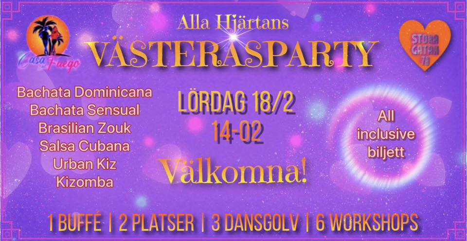 đAlla HjĂ€rtans VĂ€sterĂ„spartyđ 1 buffĂ© 2 platser 3 dansgolv 6 workshops