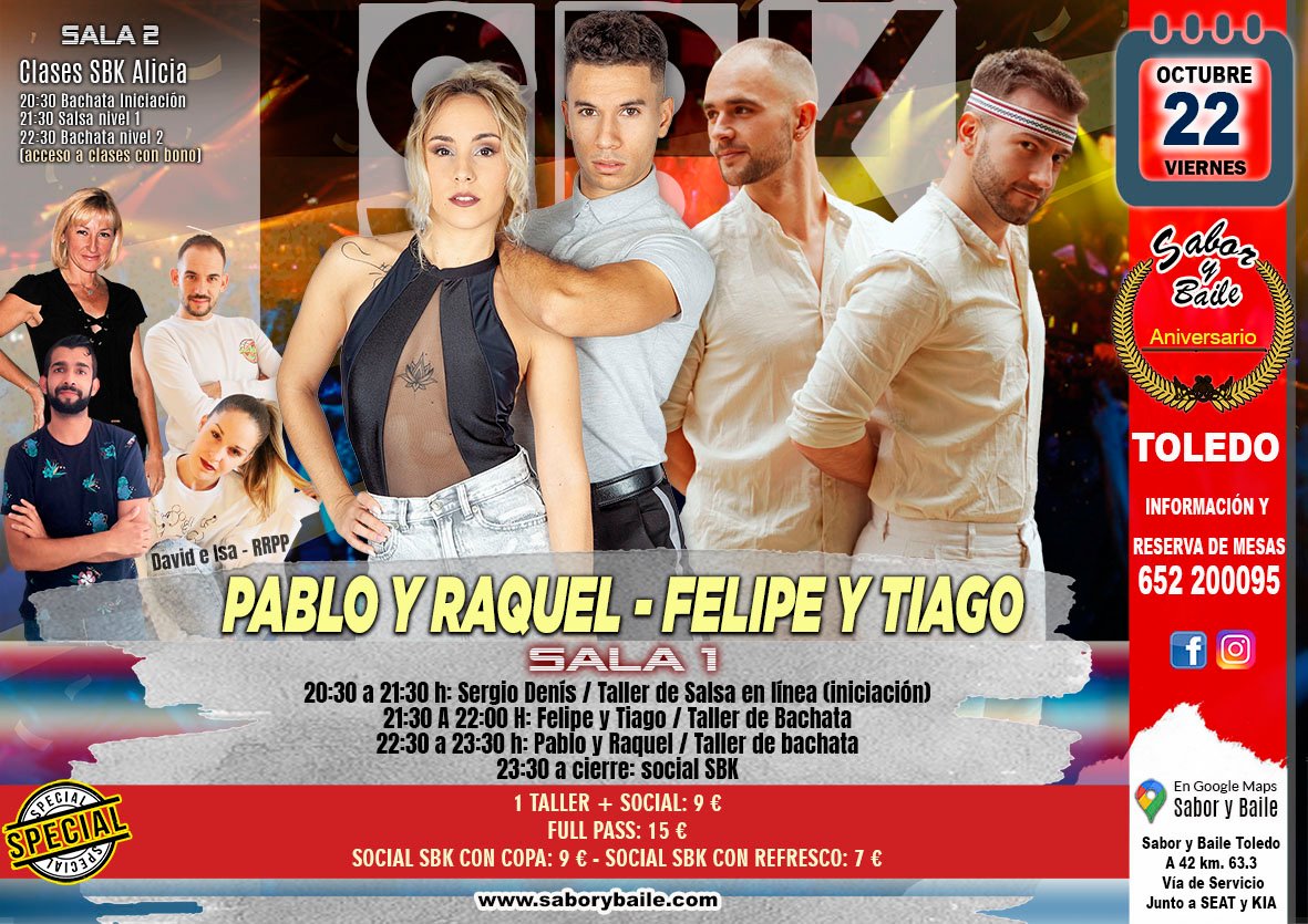 Aniversario 2021, con Pablo y Raquel, Felipe y Tiago, en Sabor y Baile