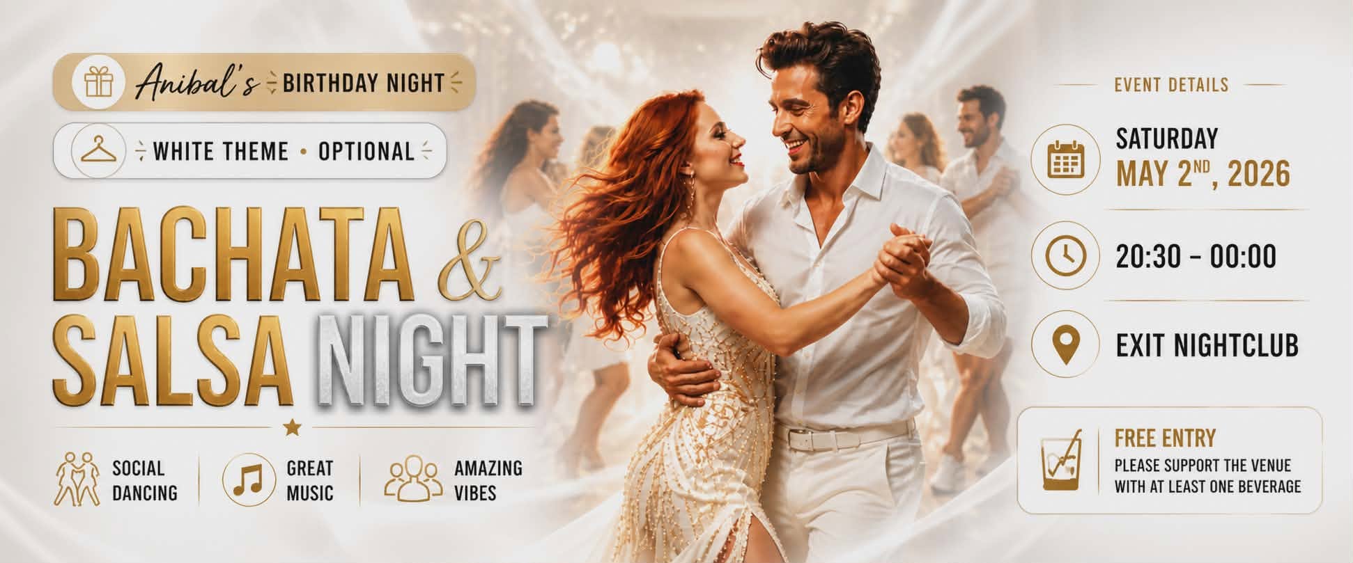 Bachata & Salsa Night at Exit 💃✨️ Free entry! 💃✨️