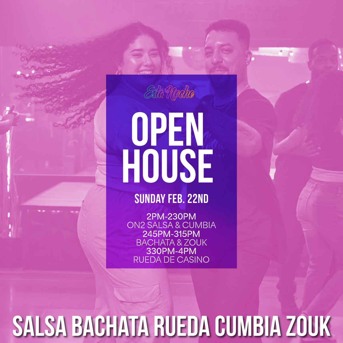 FREE Dance Classes OPEN HOUSE AT ESTA NOCHE