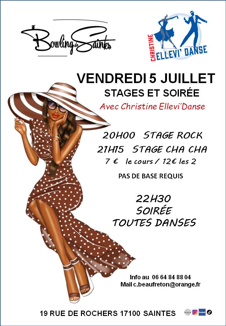 Stages Rock et Cha Cha + Soirée toutes danses avec Christine Ellevi'Danse