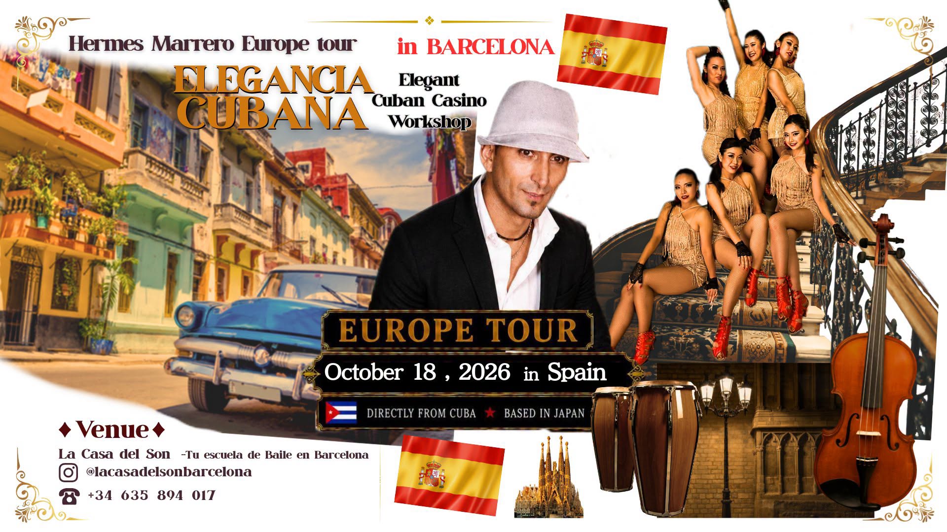☆in Barcelona☆Elegancia Cubana Europe Tour -Elegant Cuban Casino Workshop-