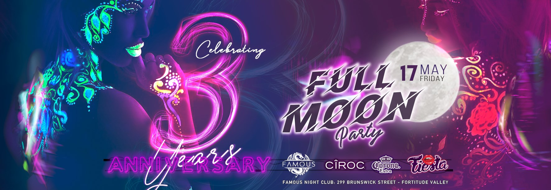 FULL MOON Fiesta - 3 Years Anniversary 2Rooms Latino RnB