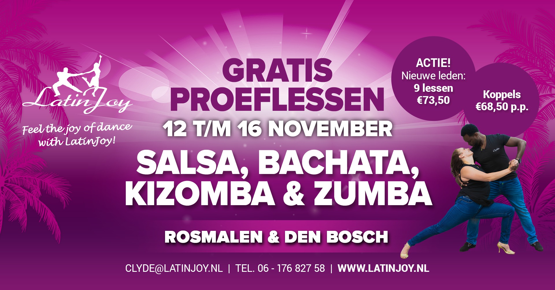Gratis proeflessen Salsa, Bachata, Kizomba & Zumba