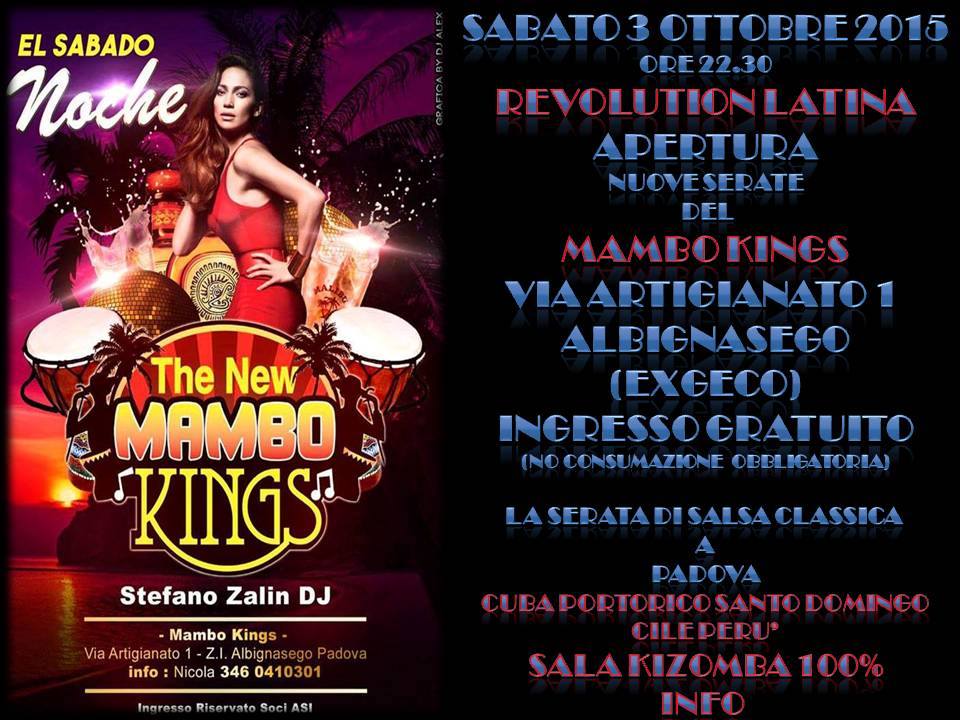 REVOLUTION LATINA - MAMBO KINGS - INGRESSO GRATUITO- NUOVO STAFF ANDREA BAGAROLLO KLAVE CUBANA SAMUELE E SOFIA VI ASPETTANO