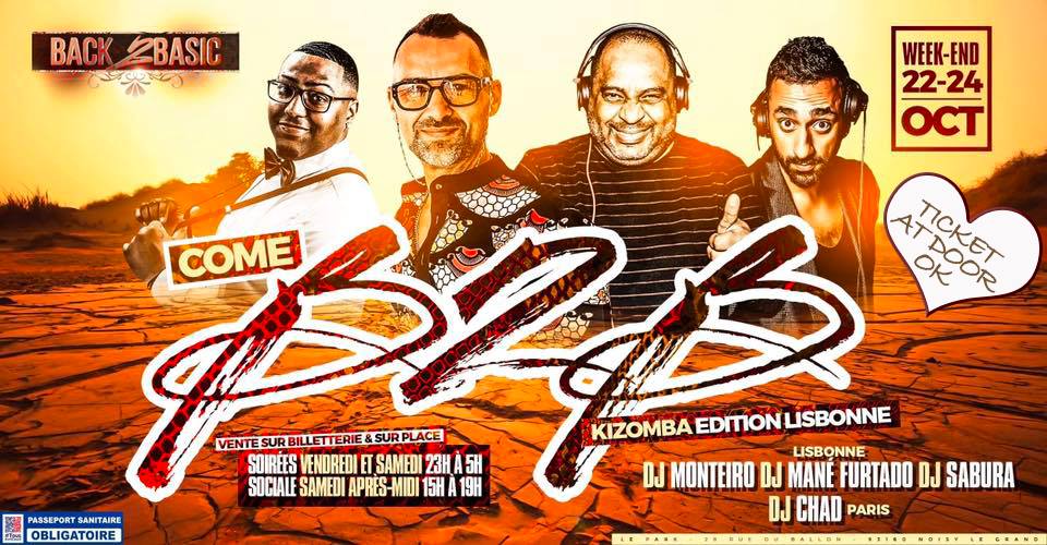 WeekEnd COME BACK2Basic Kizomba Paris 22-24 Oct 2021 (ticket at door ok)
