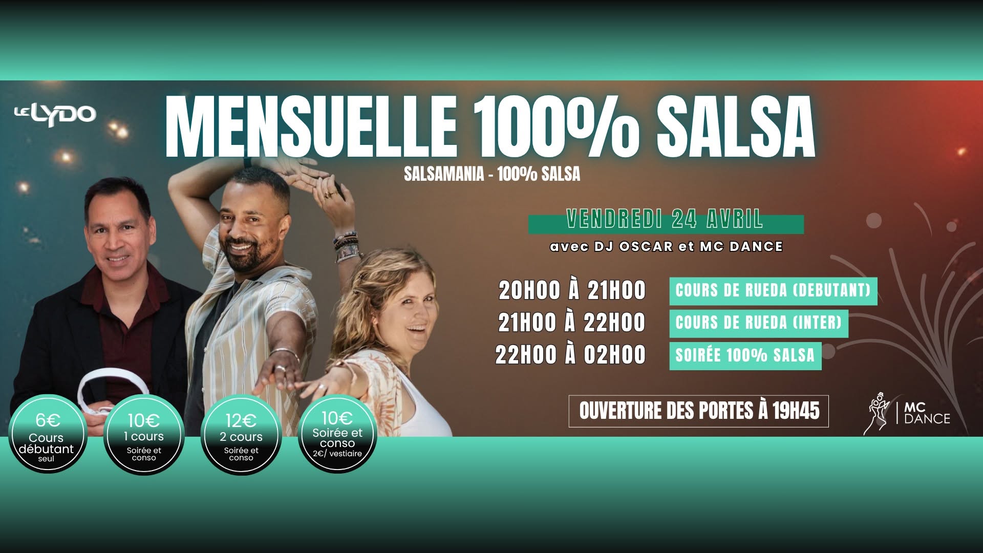 Mensuelle 100% Salsa au Lydo (Rueda)