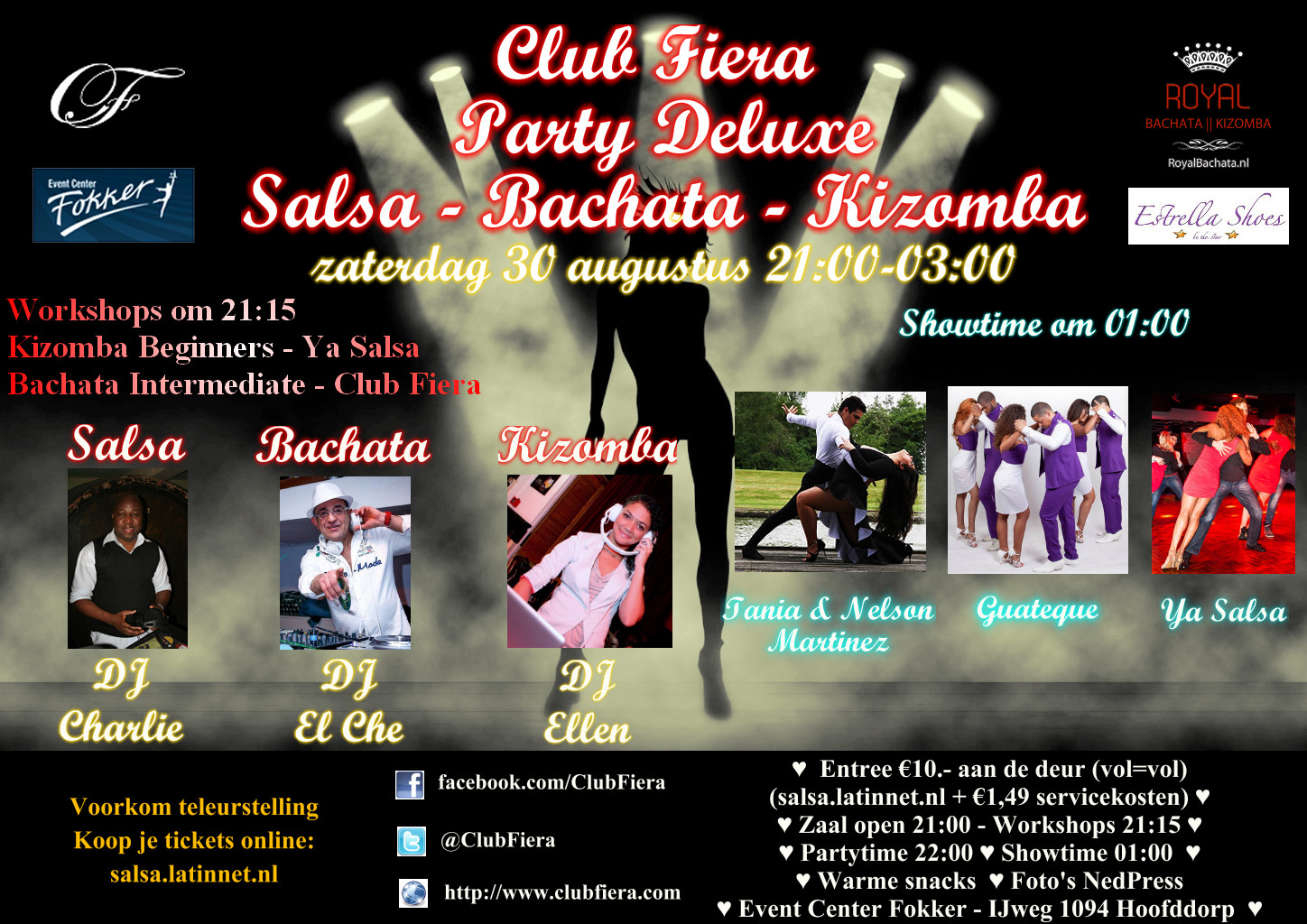 Club Fiera Salsa, Bachata & Kizomba Party Deluxe 30 Augustus