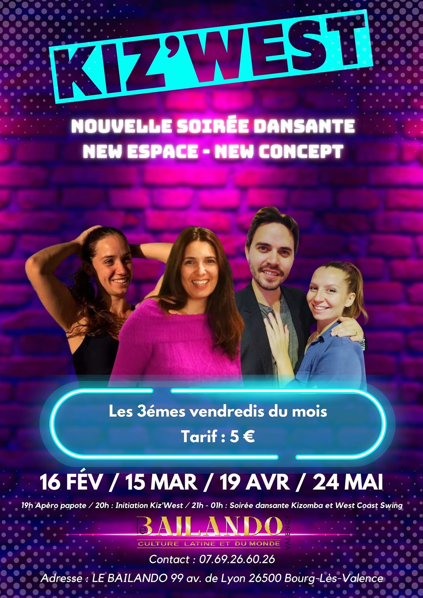 Soirée Kiz'West 3ème vendredi du mois