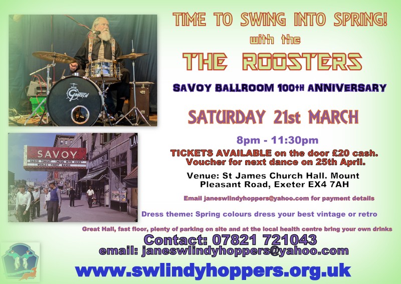 Savoy 100 Anniversary - Swing into Spring with The Roosters -