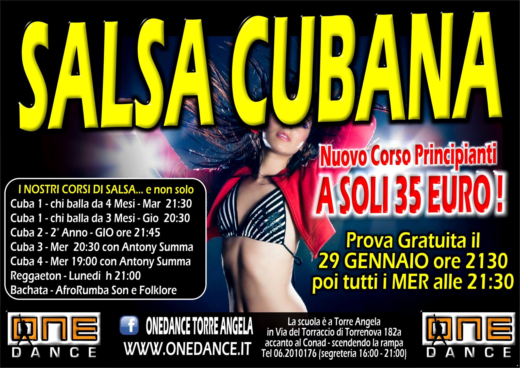 NUOVO CORSO SALSA X PRINCIPIANTI ALLA ONEDANCE