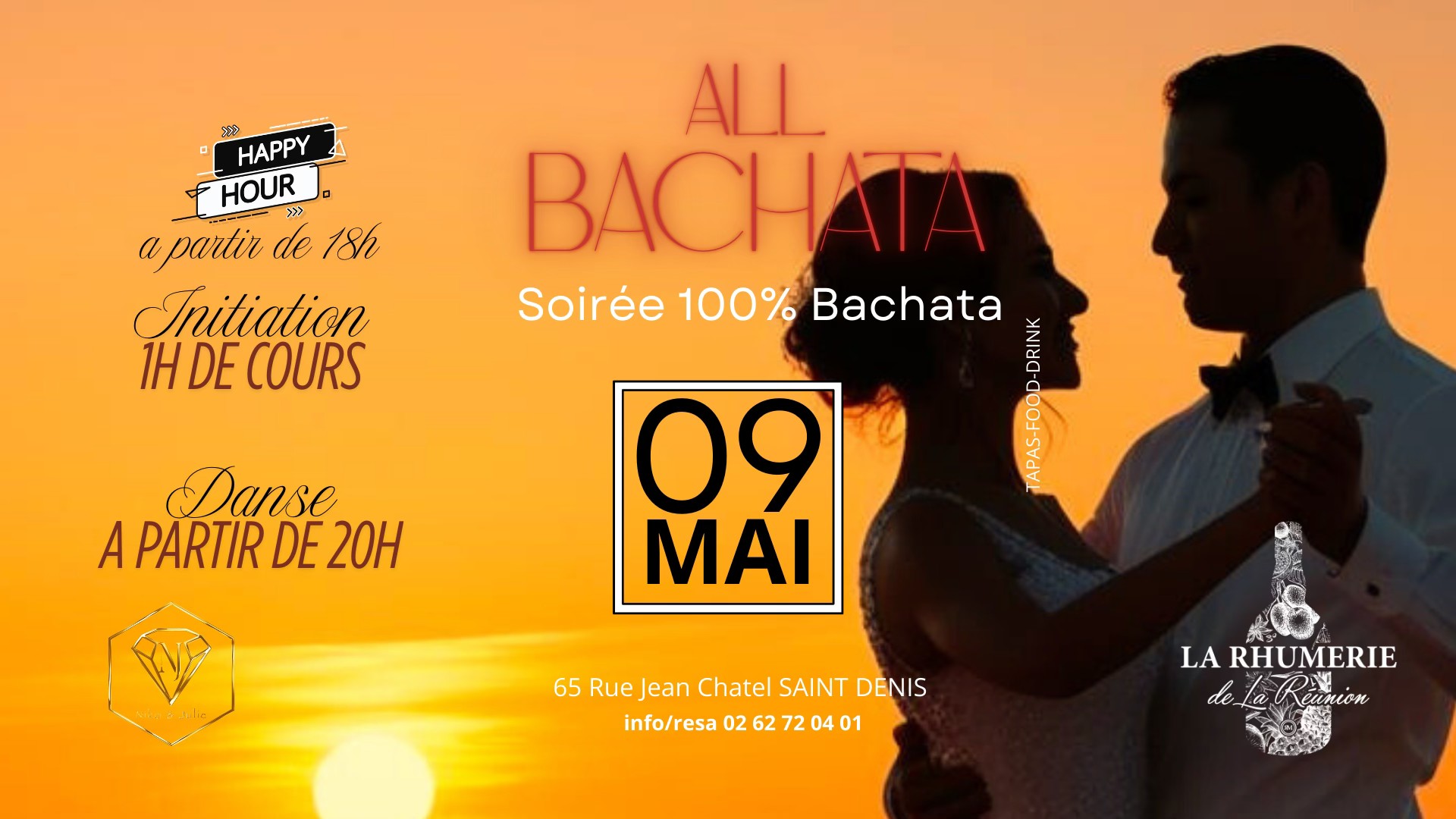 Soirée BACHATA - La rhumerie de la Réunion Vend 9 mai