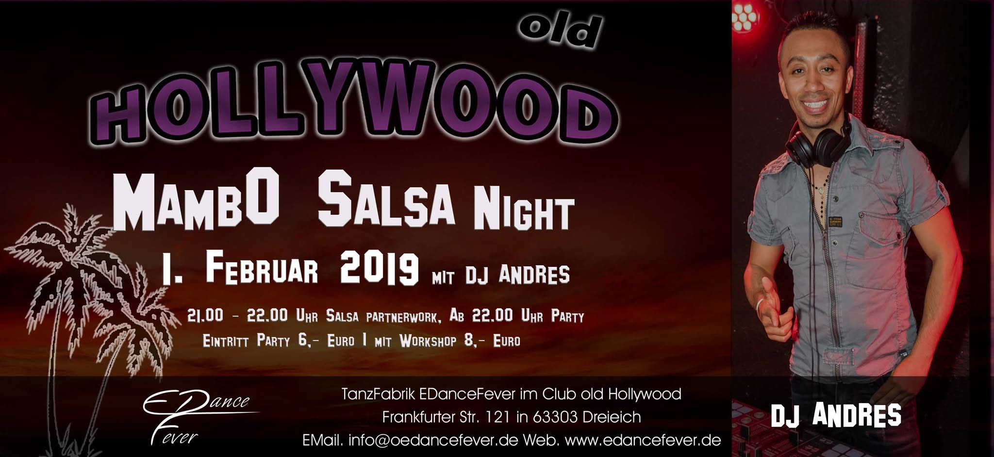 Hollywood Mambo-Salsa Night mit DJ Andres, Fr 01.02.2019