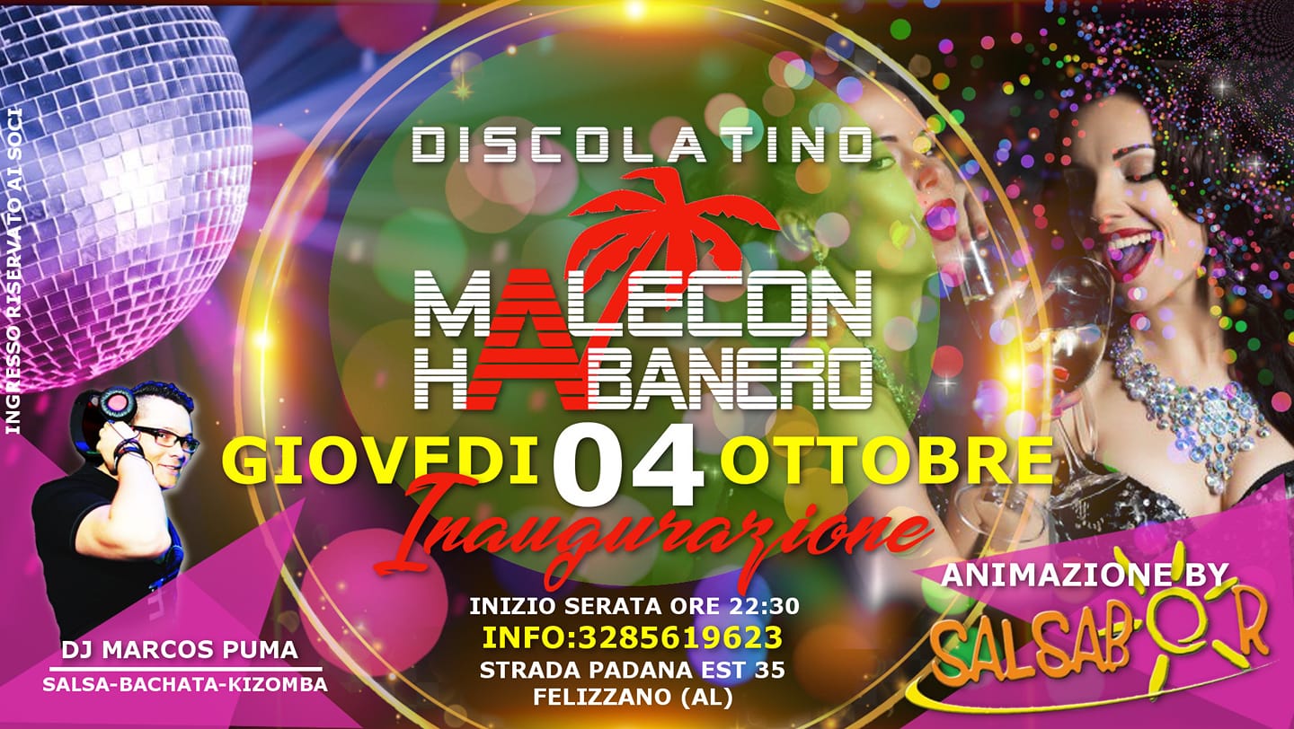 Giovedi 4 Ottobre@ GRANDE INAUGURAZIONE