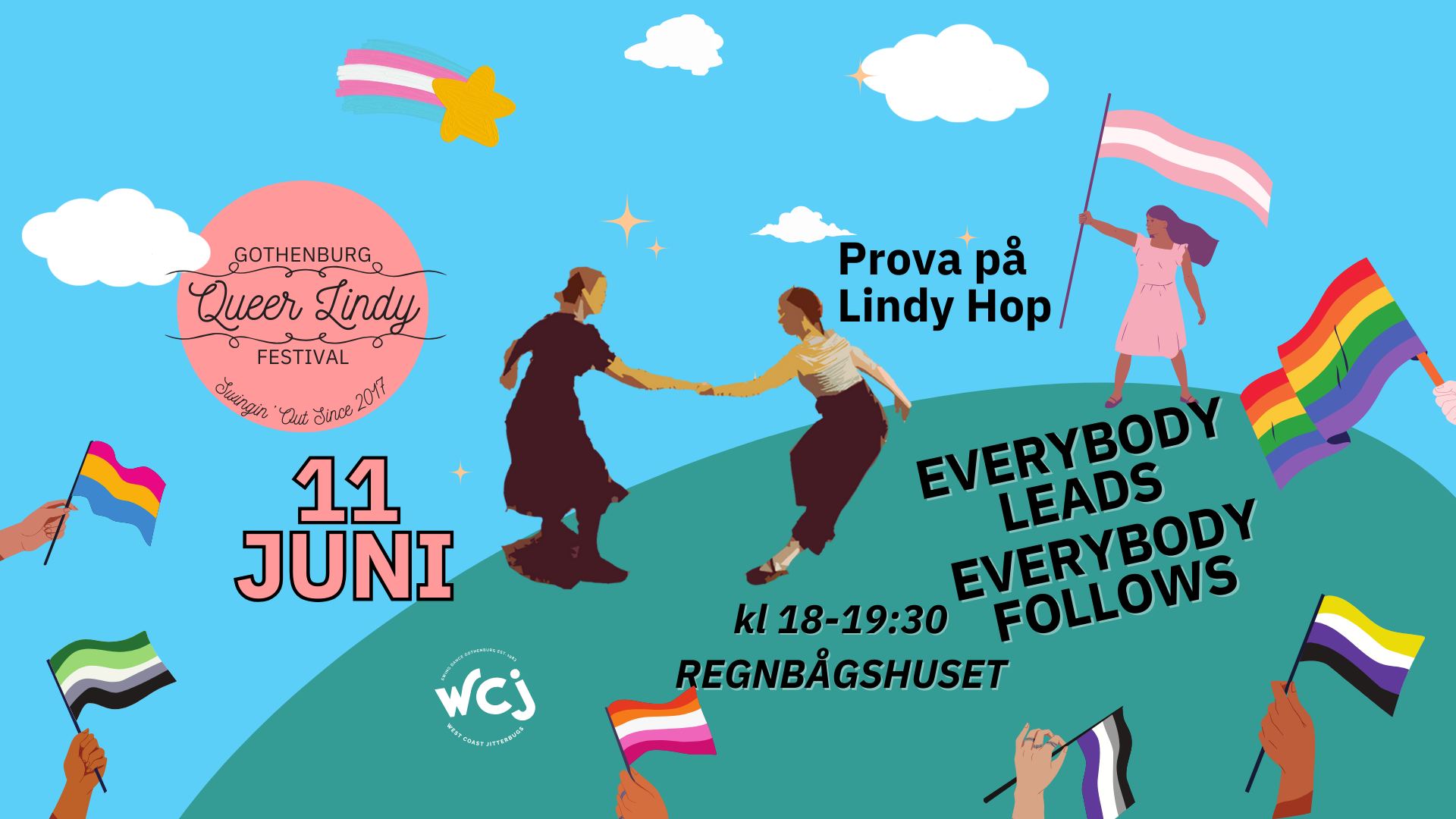 Lindy Hop prova på-lektion under West Pride