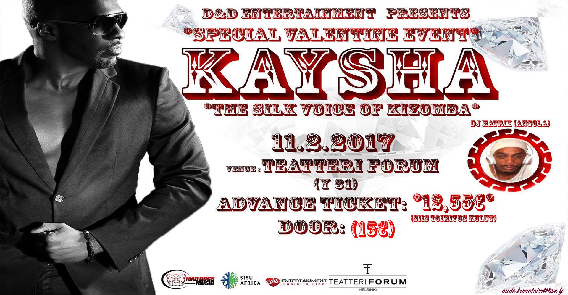 Valentine Party with Kaysha- *The silk voice of Kizomba*